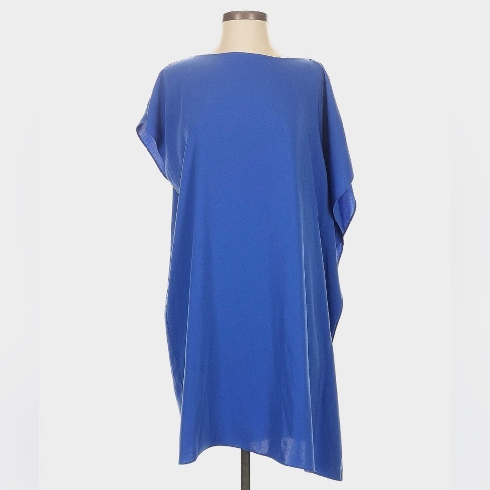 Anna Cate Blue Draped Shift Dress Small Resort Coastal Minimalist - Picture 2 of 8
